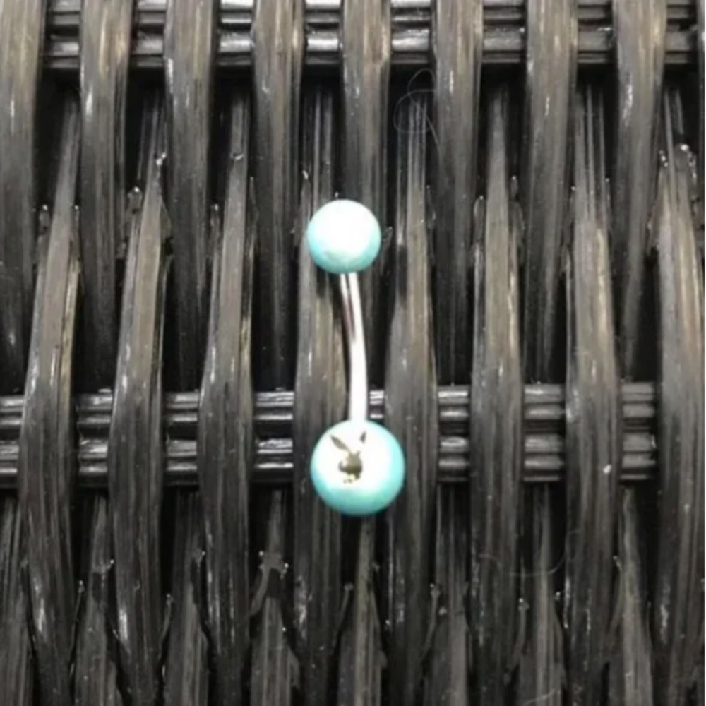 playboy baby blue belly button navel ring jewelry